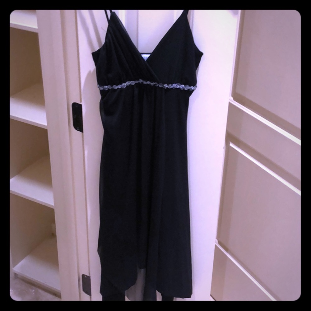 Black dress with silver waist sequins